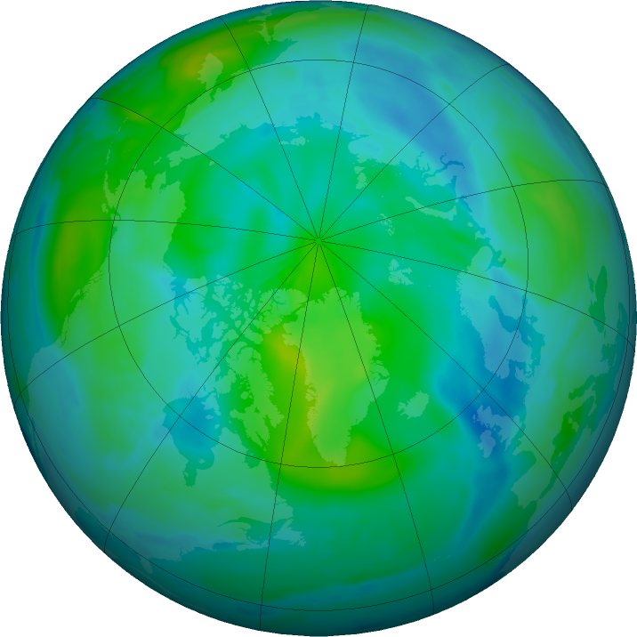 Arctic ozone map for 18 September 2016